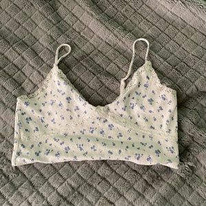 Aeropostale XL crop top with blue flowers